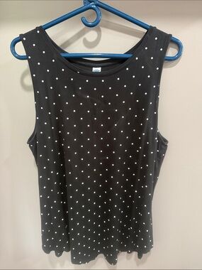 Old Navy Women's Black Polka Dot Sleeveless Tank Top. XL